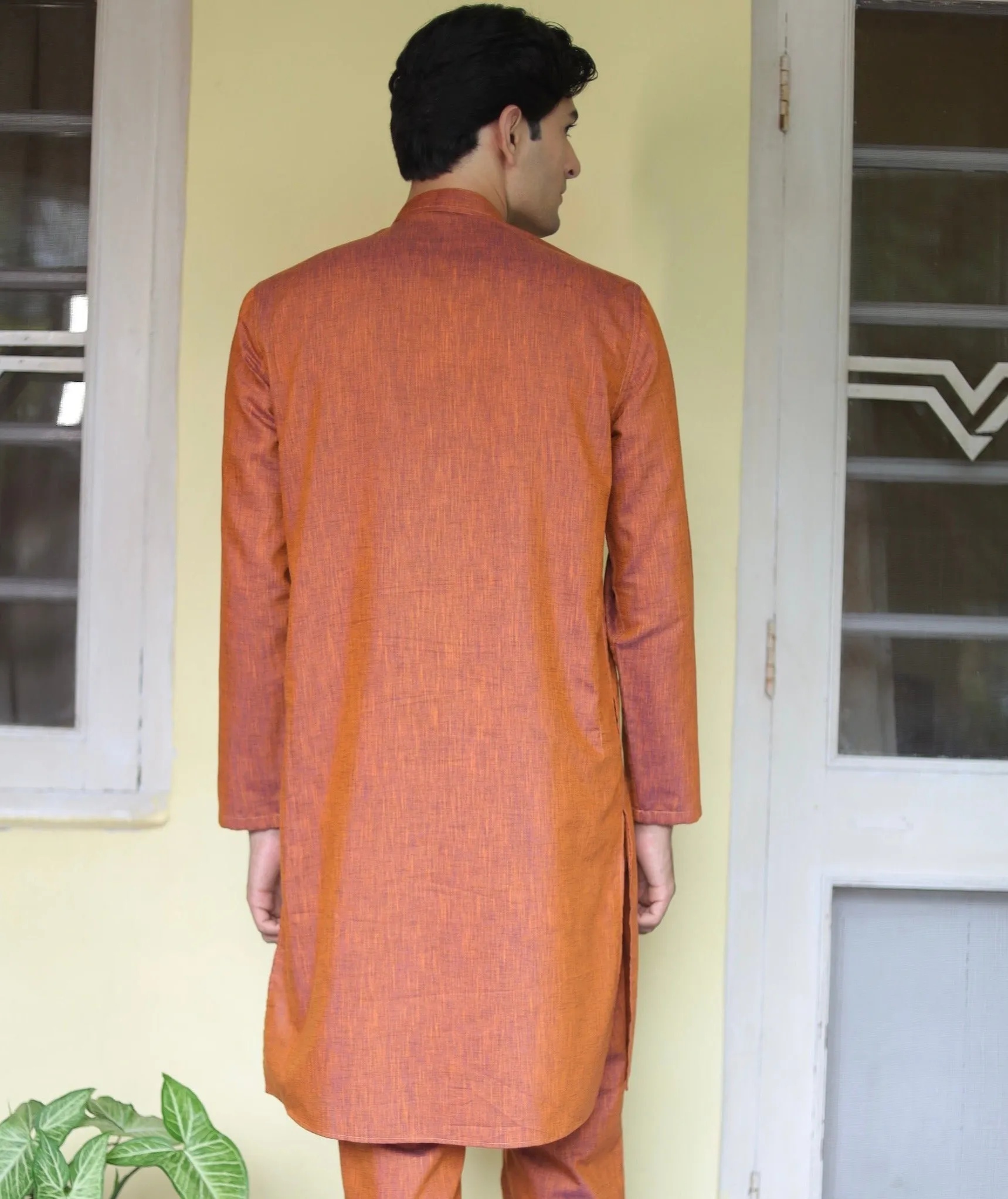 Rustic Elegance Linen Kurta Pyjama Set