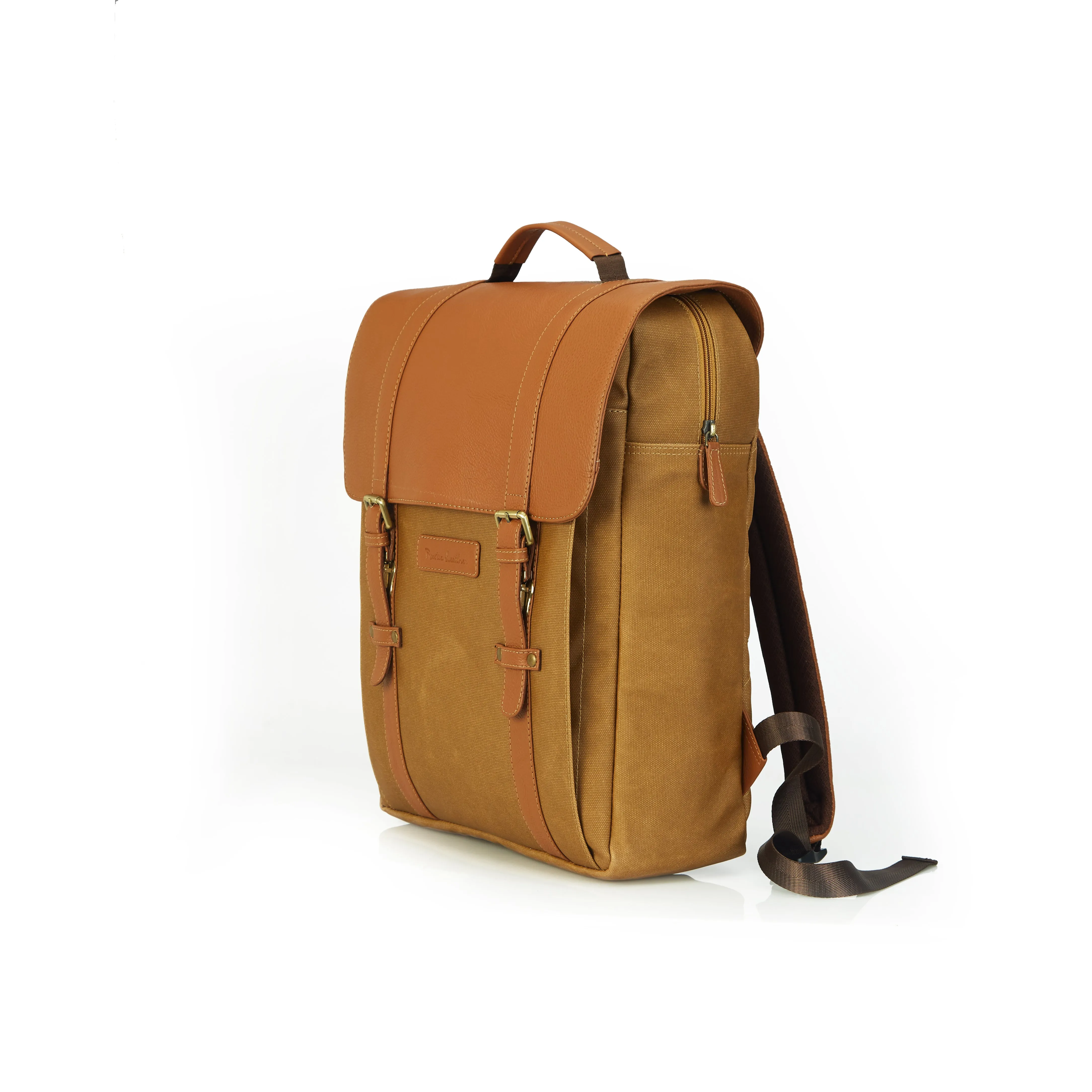 RUSTIC LEATHER BROOK CANVAS LEATHER BACKPACK