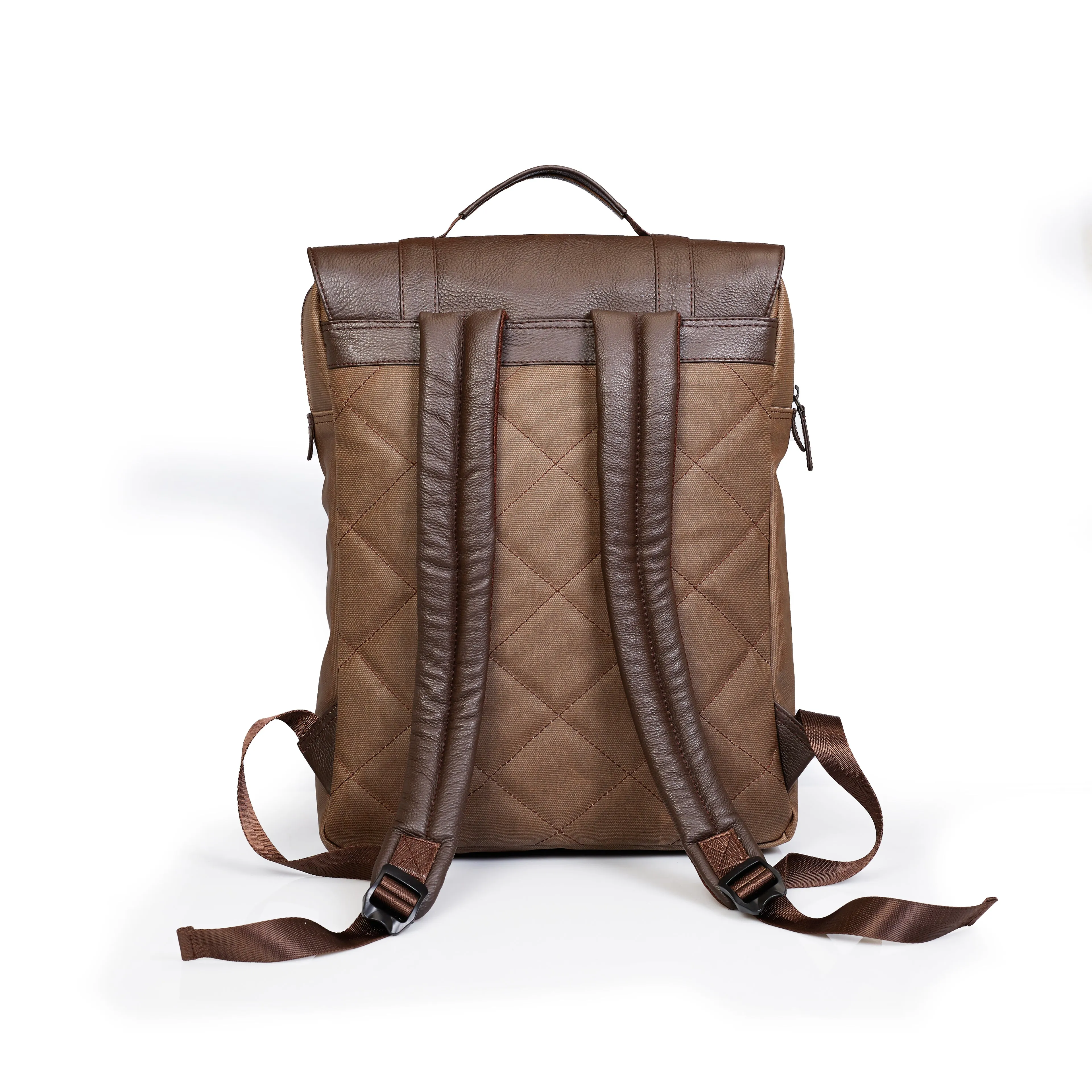 RUSTIC LEATHER BROOK CANVAS LEATHER BACKPACK