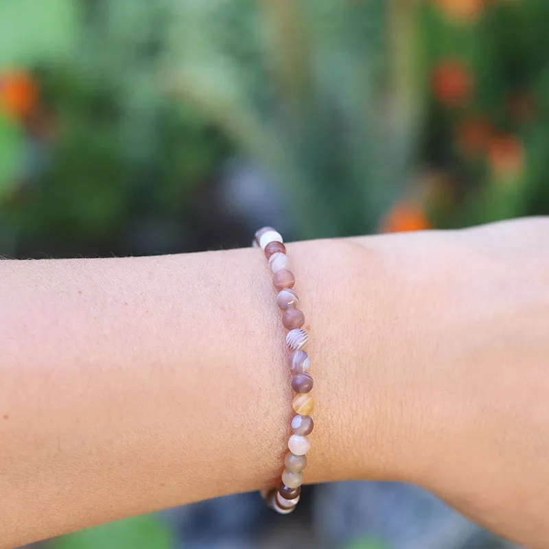 Serenity Matte Botswana Agate Delicate Bracelet