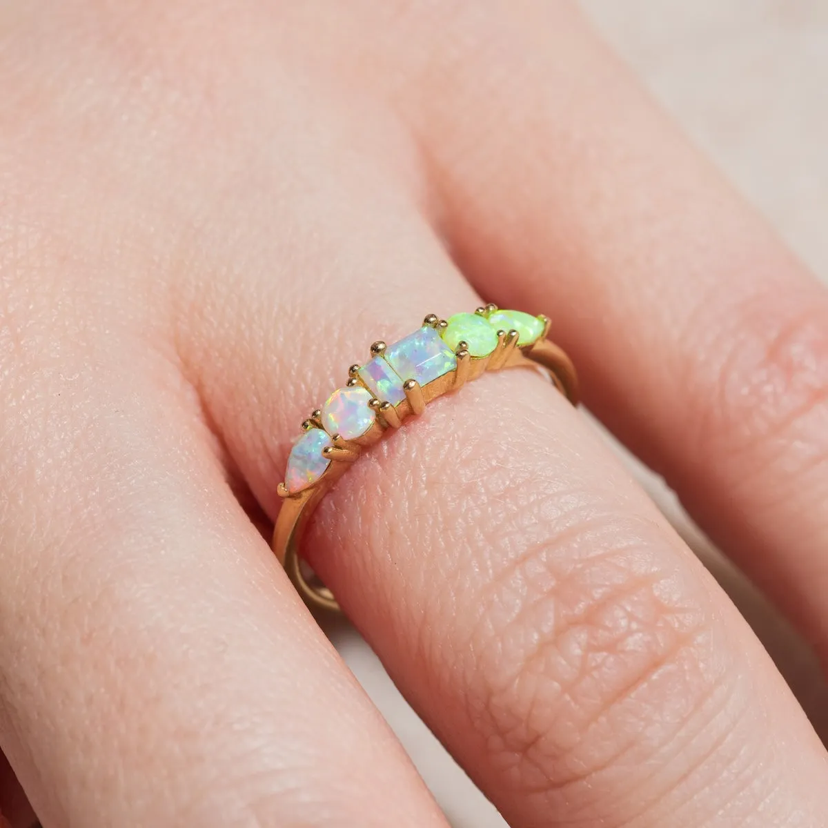 Solid Gold Modern Ombre Birthstone Ring