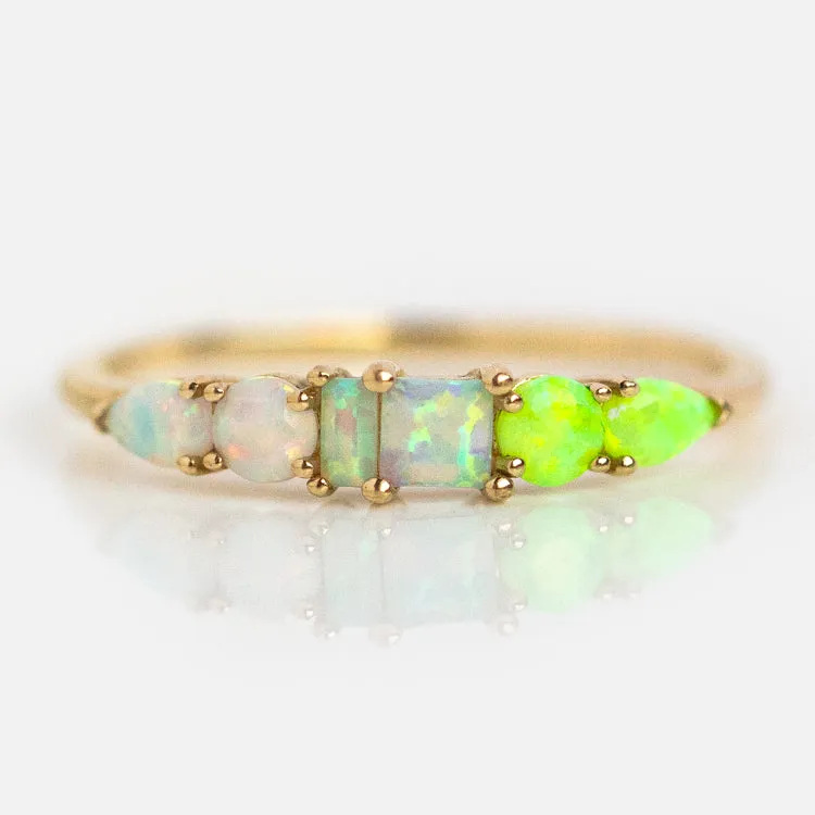 Solid Gold Modern Ombre Birthstone Ring