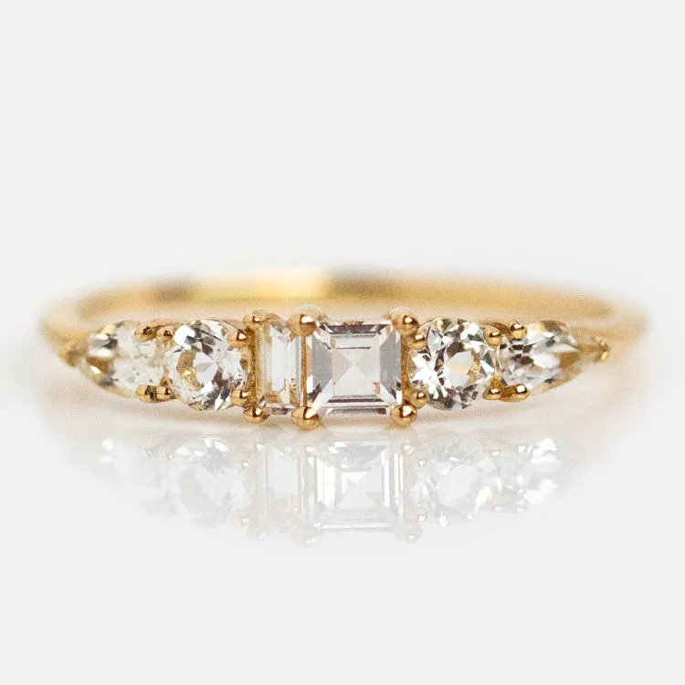 Solid Gold Modern Ombre Birthstone Ring