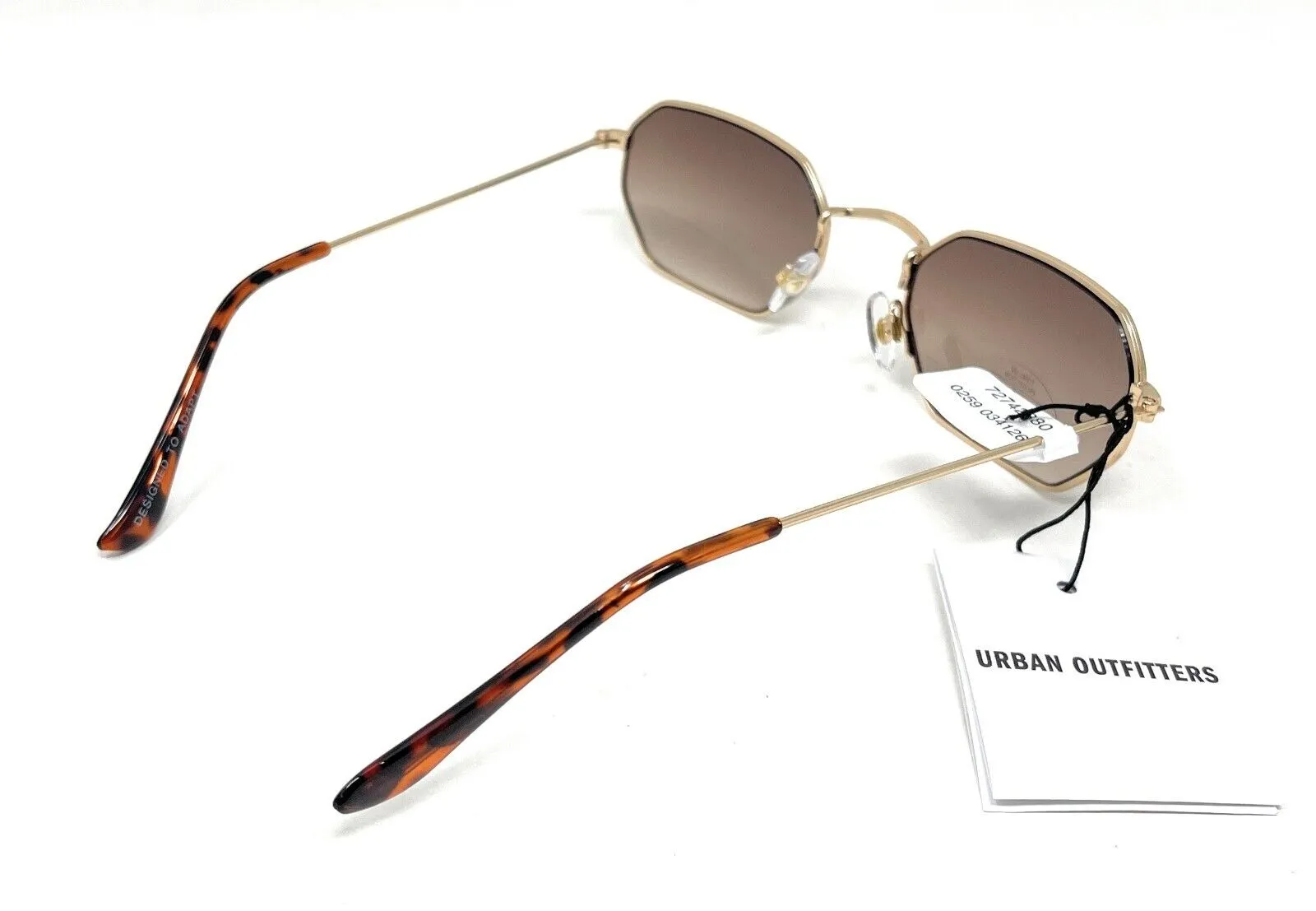 Sunglasses Women's Gold Frame Brown Lens Urban Outfitters 42380