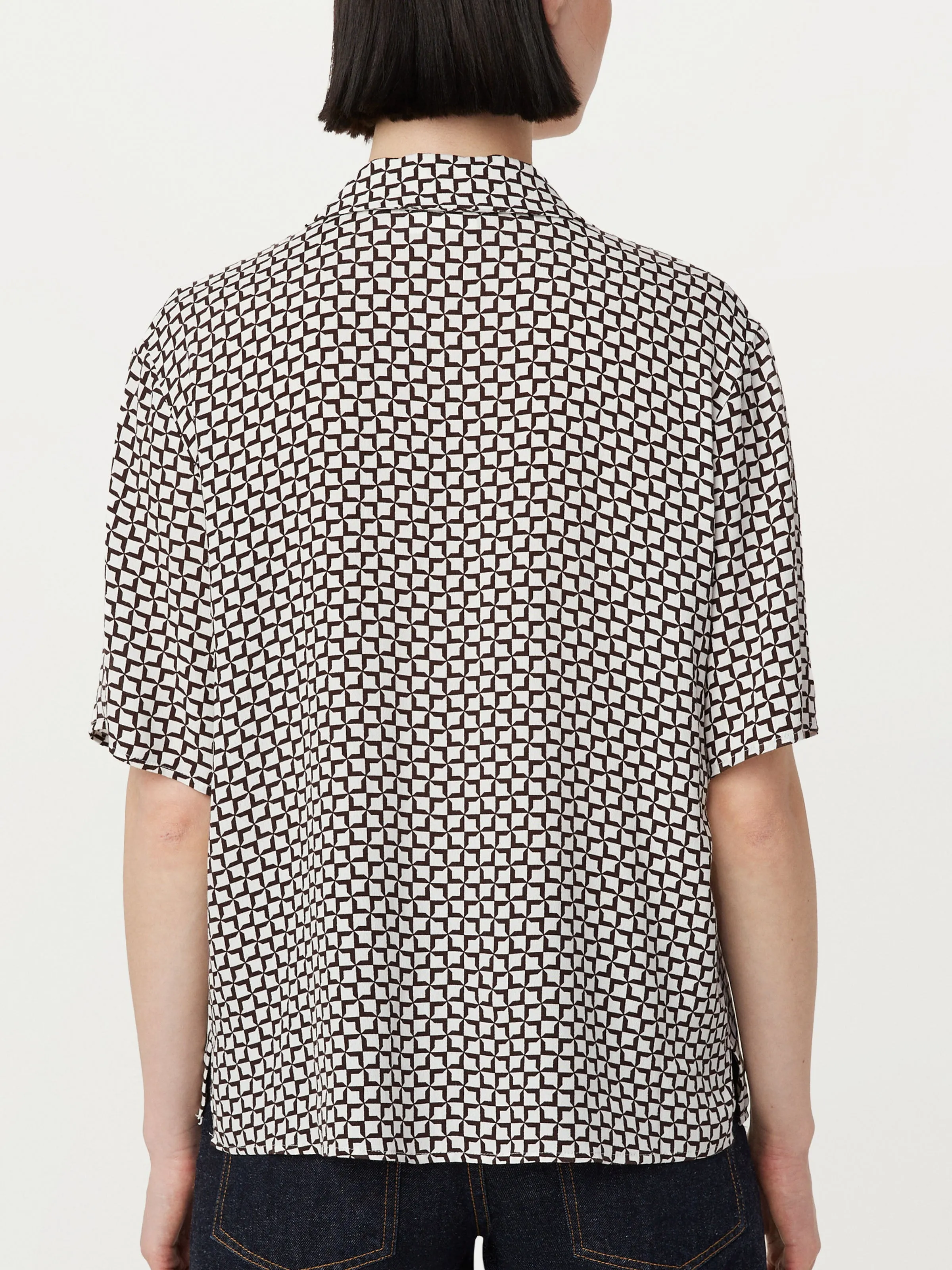 The Fluid Camp Collar Blouse in White