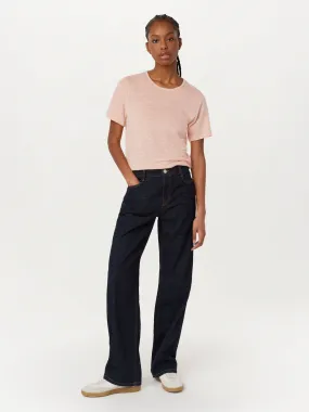 The Fluid Linen T-Shirt in Light Pink