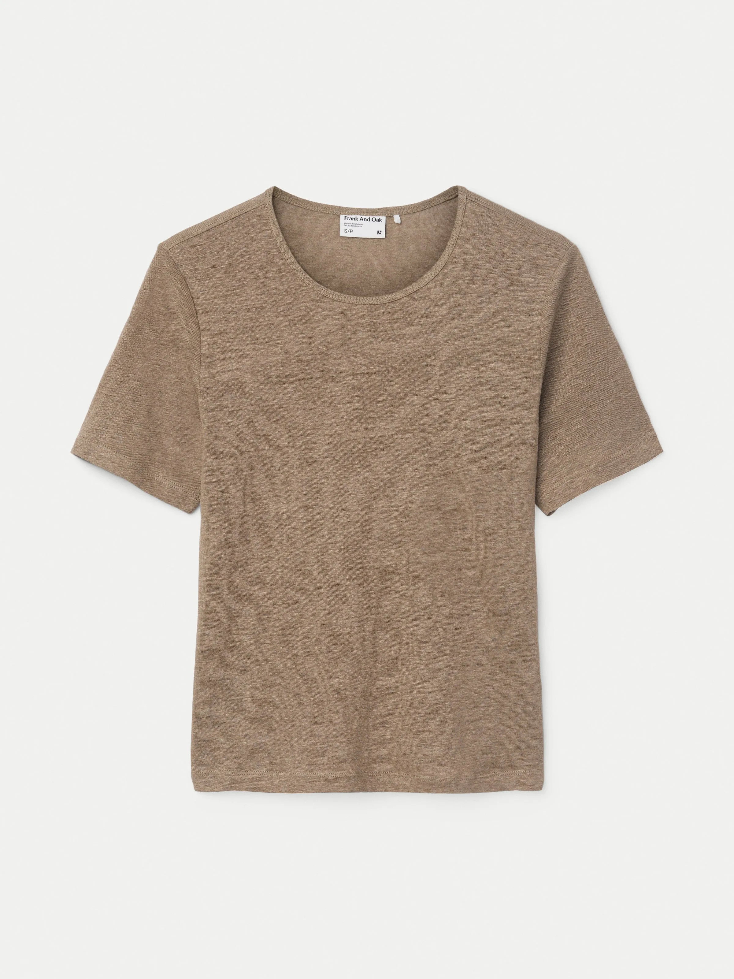 The Fluid Linen T-Shirt in Taupe