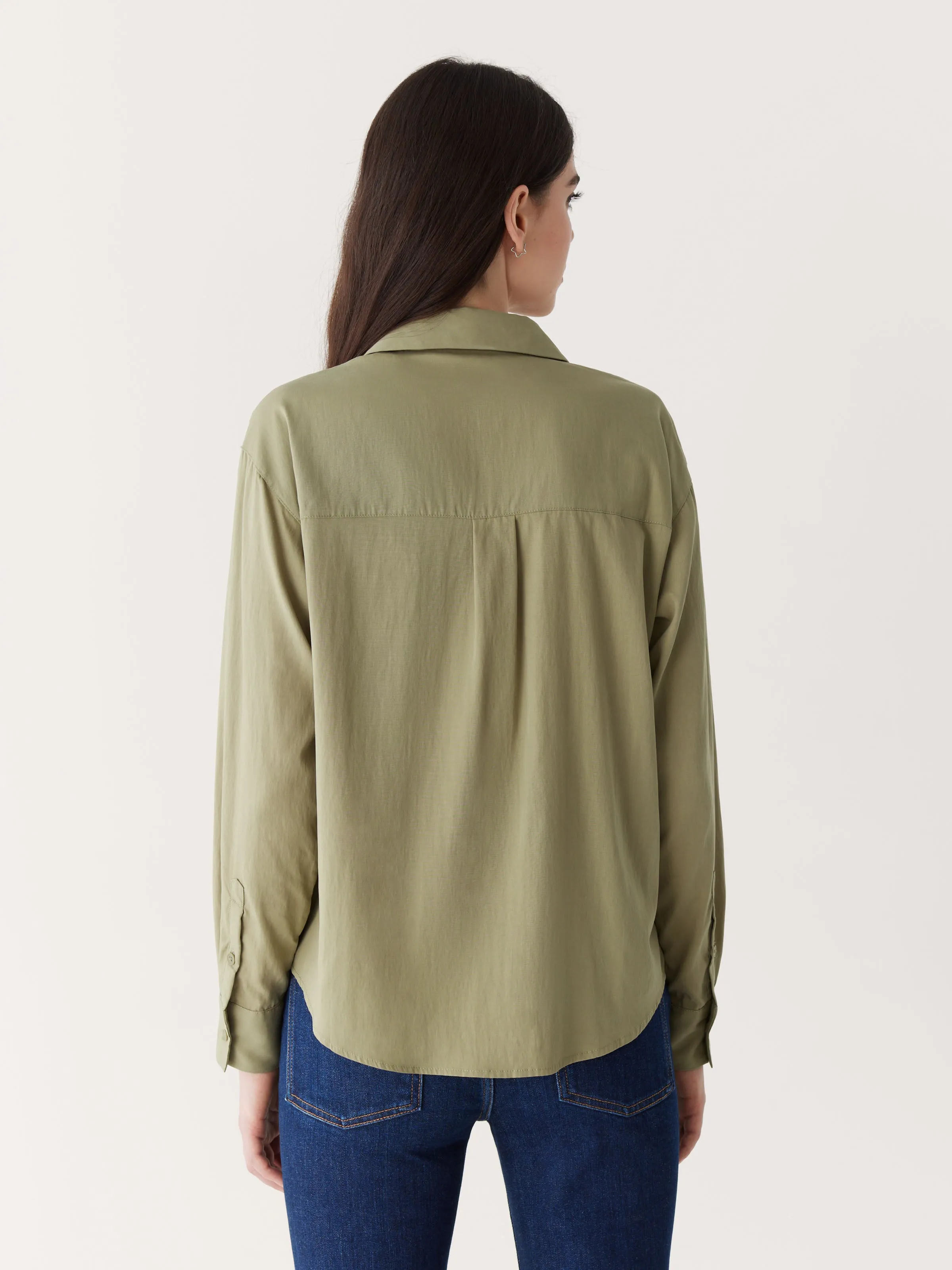 The Fluid Long Sleeve Blouse in Weeping Willow