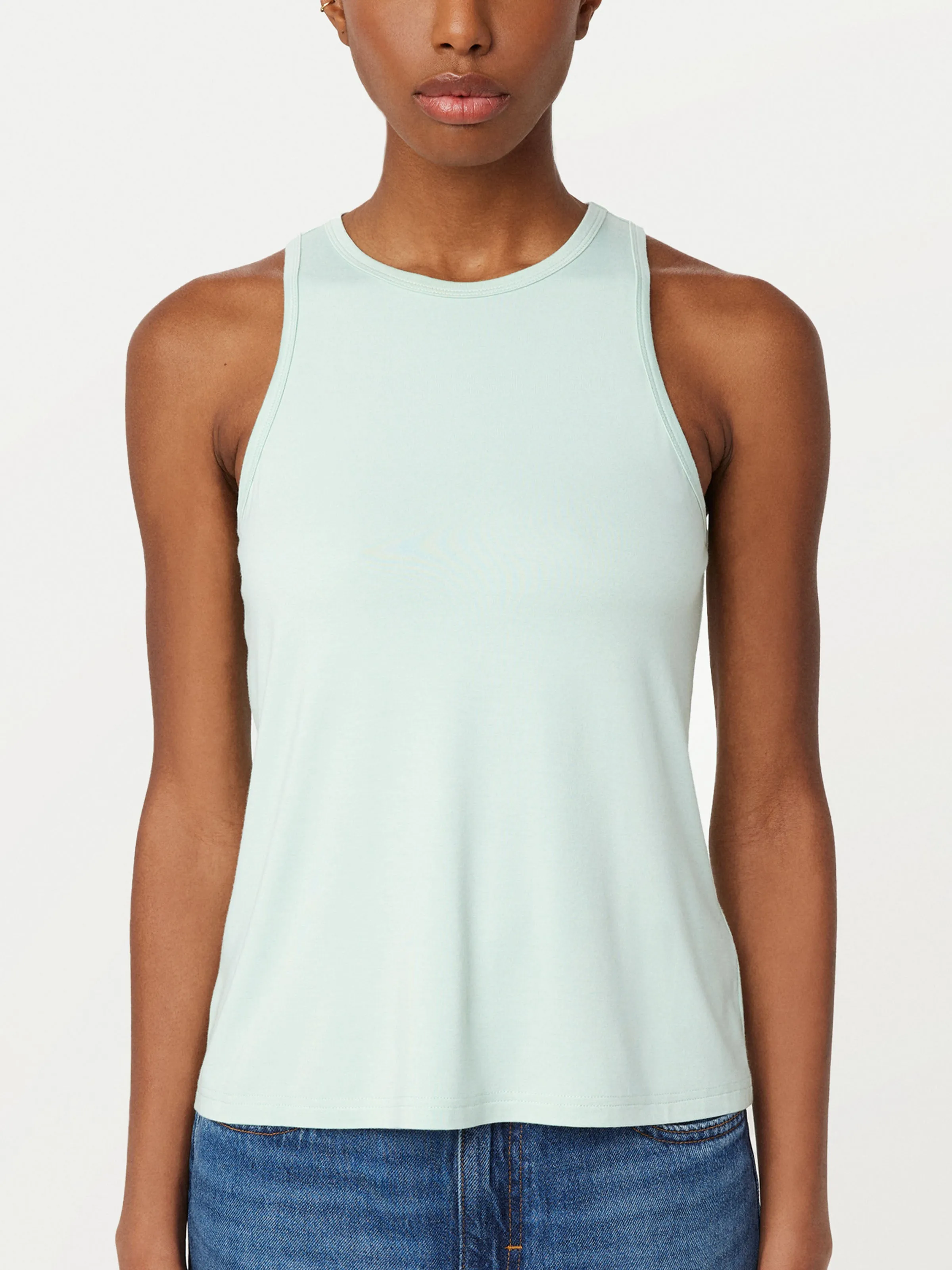 The Soft Fluid Tank Top in Seafoam