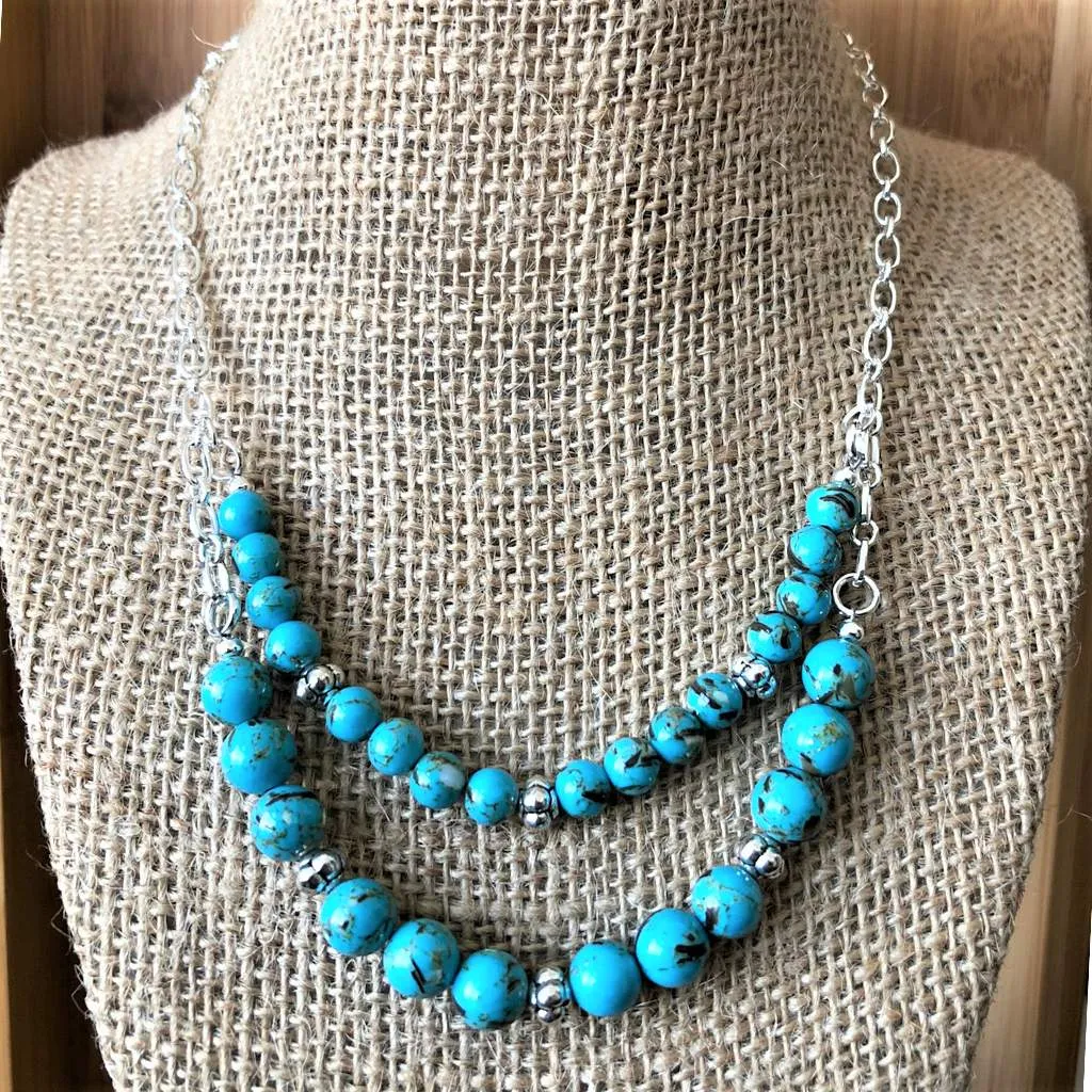 Turquoise Howlite Layered Necklace