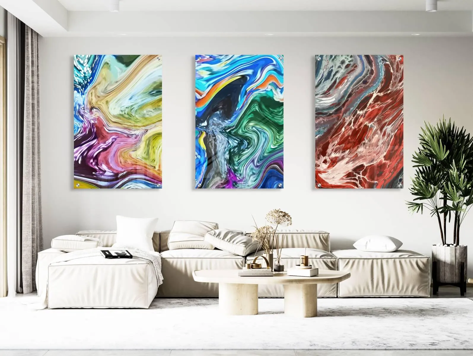 Twisted Shapes Set of 3 Prints Modern Wall Art Modern Artwork