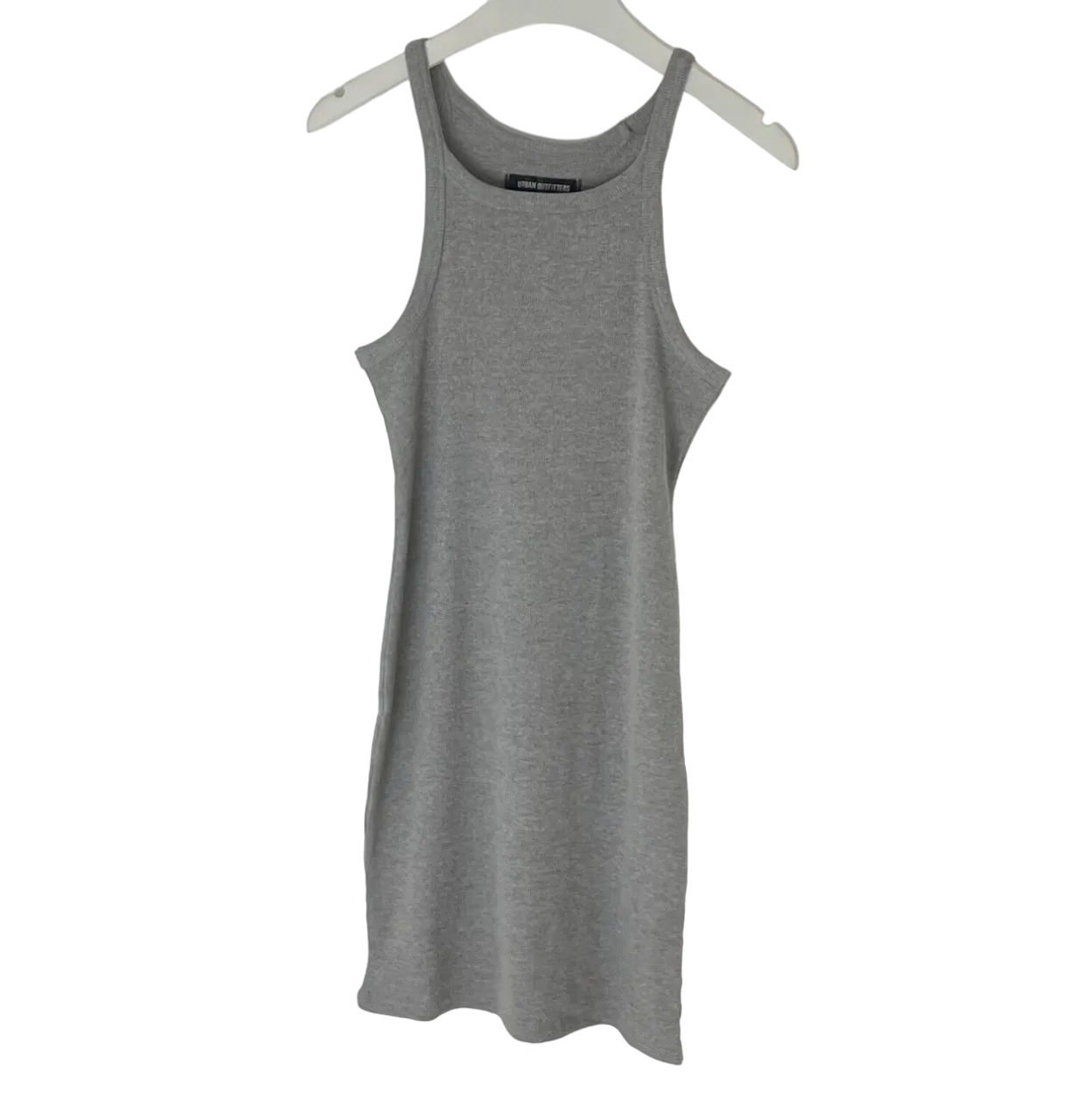 URBAN OUTFITTER GREY RIBBED MINI DRESS UK L