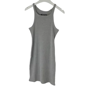 URBAN OUTFITTER GREY RIBBED MINI DRESS UK L